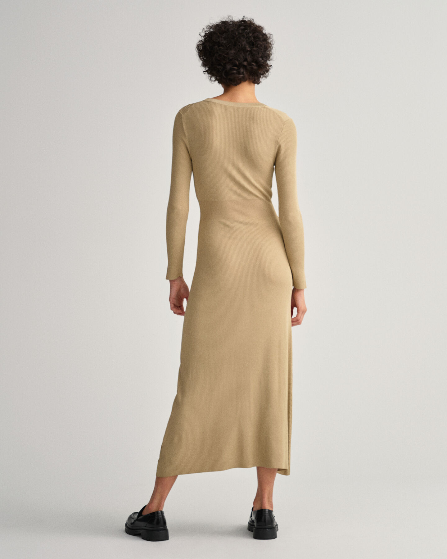 Vestido tipo cárdigan acanalado