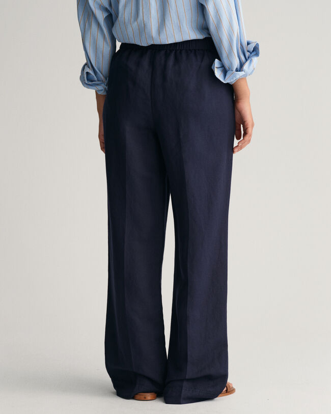 Pantalones Relaxed Fit en mezcla de lino Pull-On