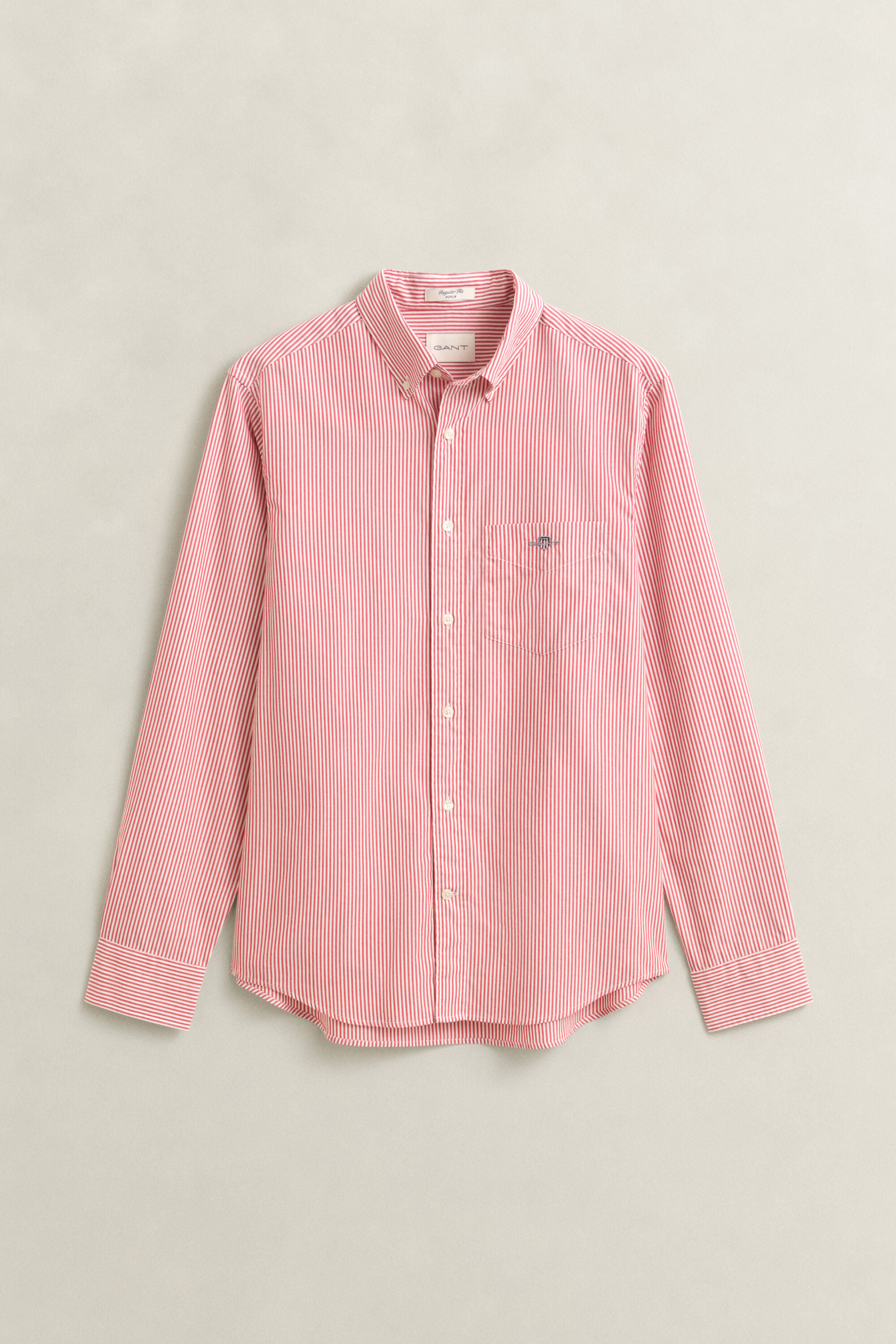 Camisa clásica de popelina de rayas finas