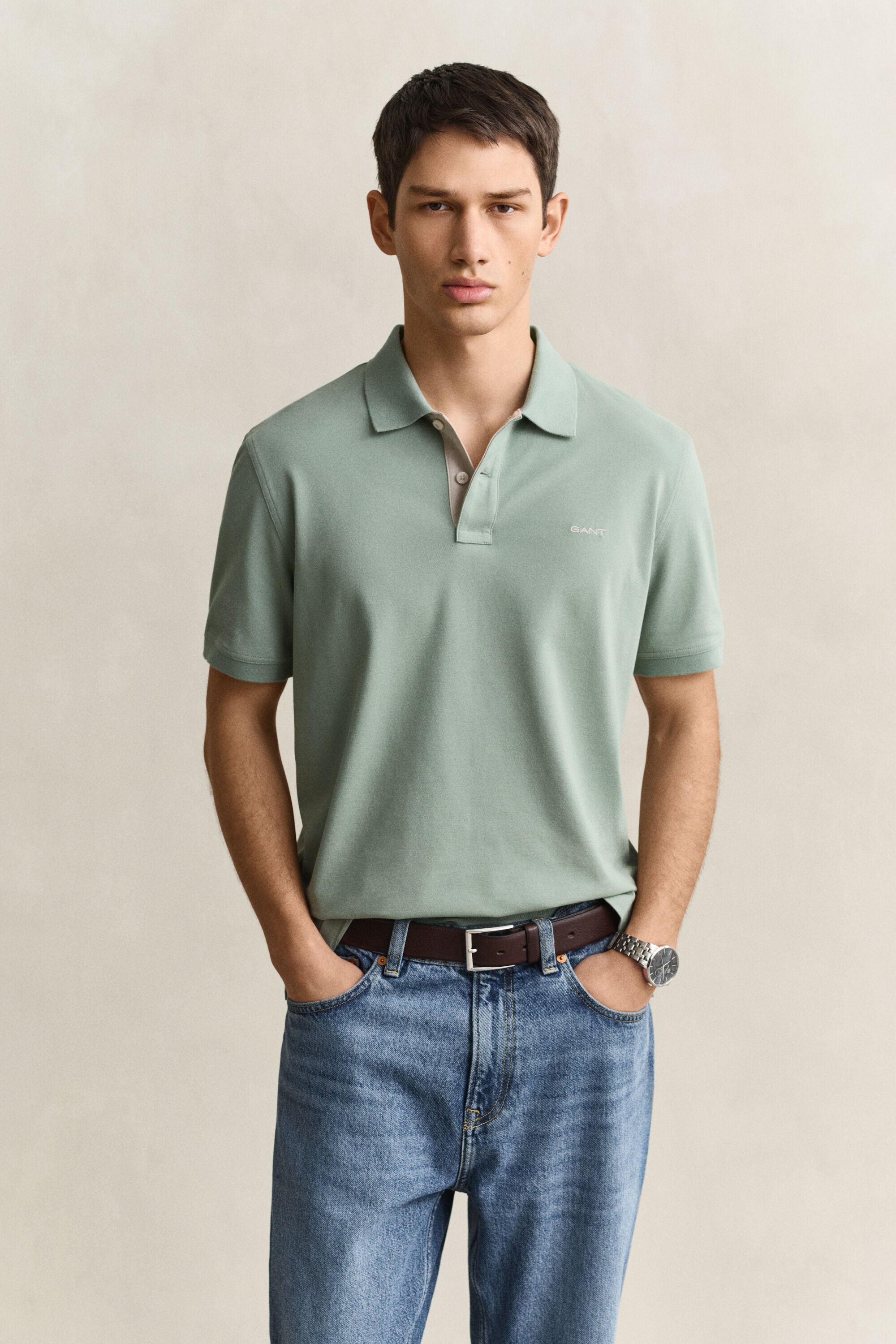 Polo de piqué en contraste