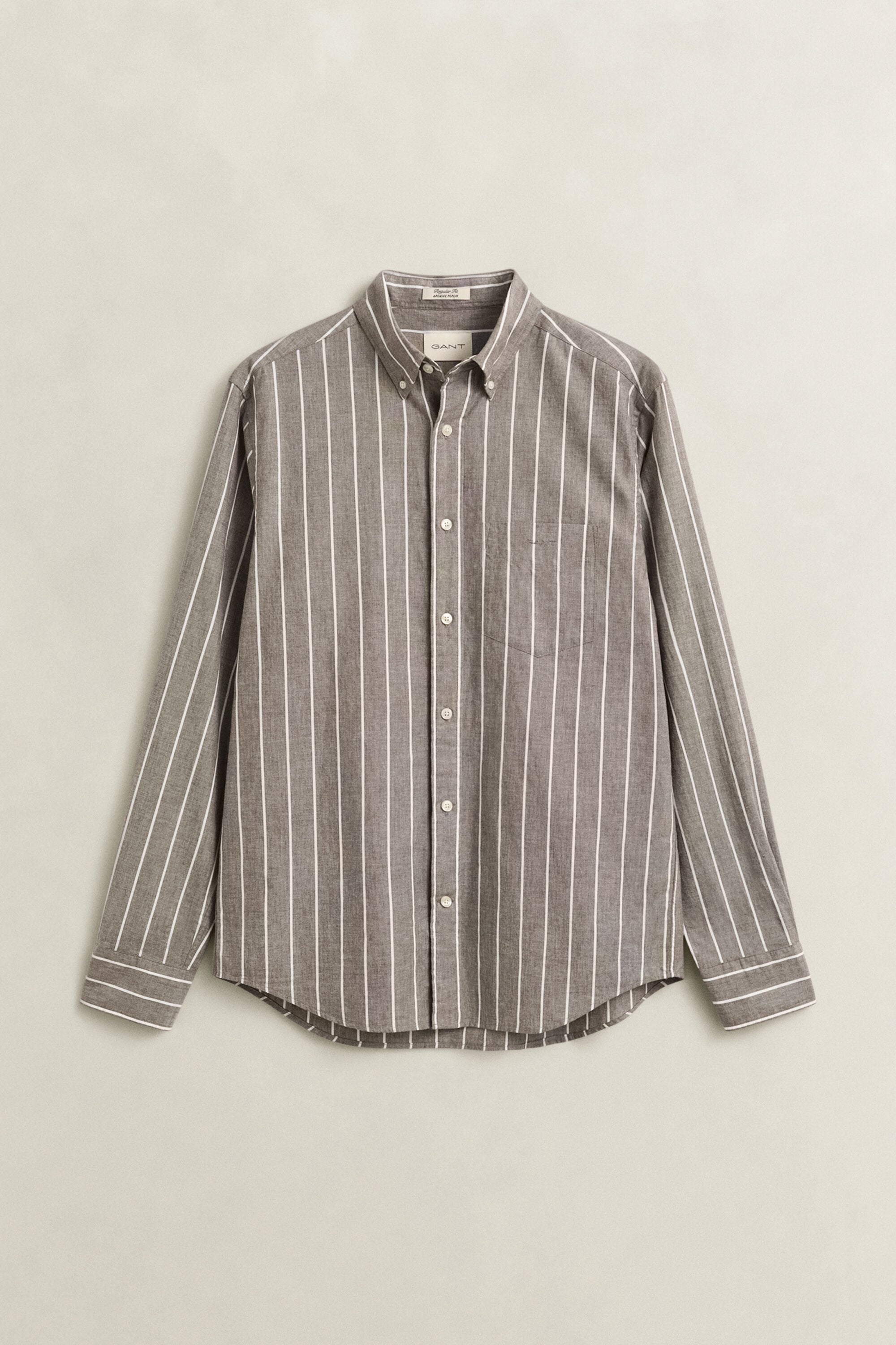 Camisa de popelina jaspeada a rayas