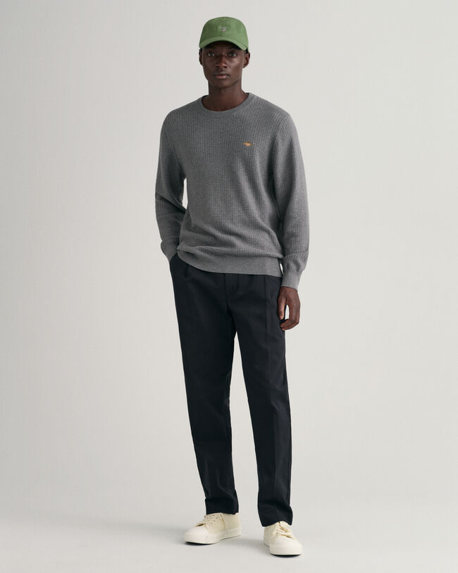 Jersey de cuello redondo y algod&oacute;n Texture