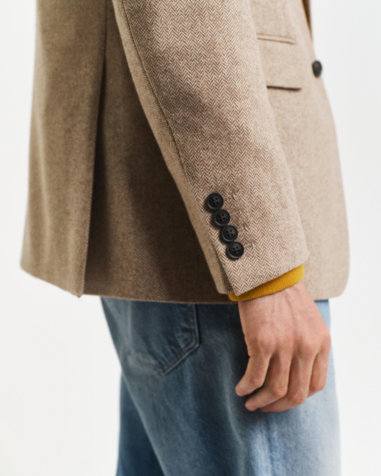 Americana de traje con diseño de espiga