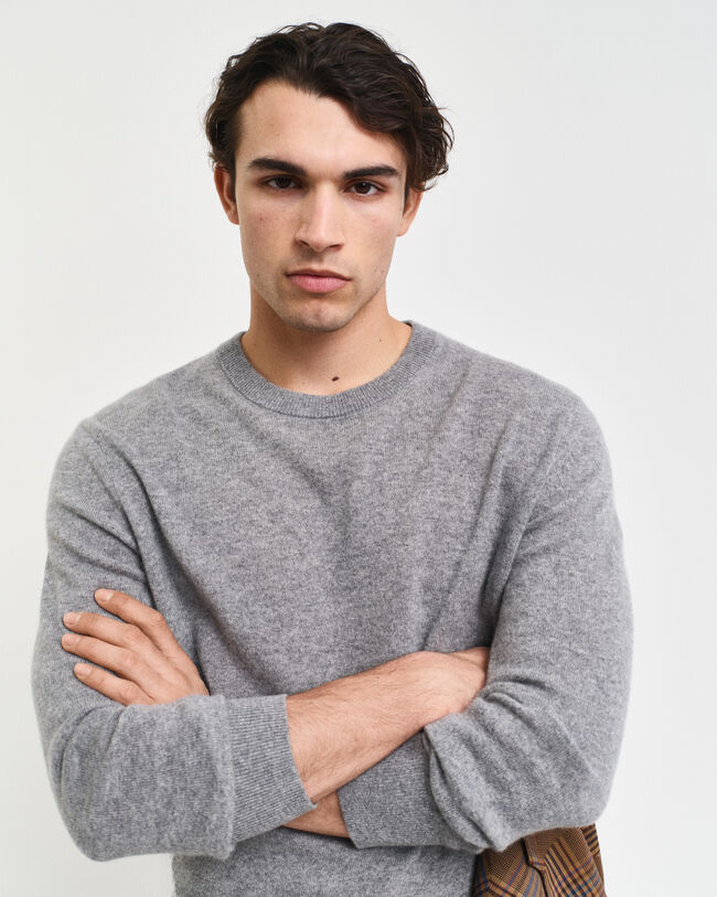 Jersey de cuello redondo en cachemir