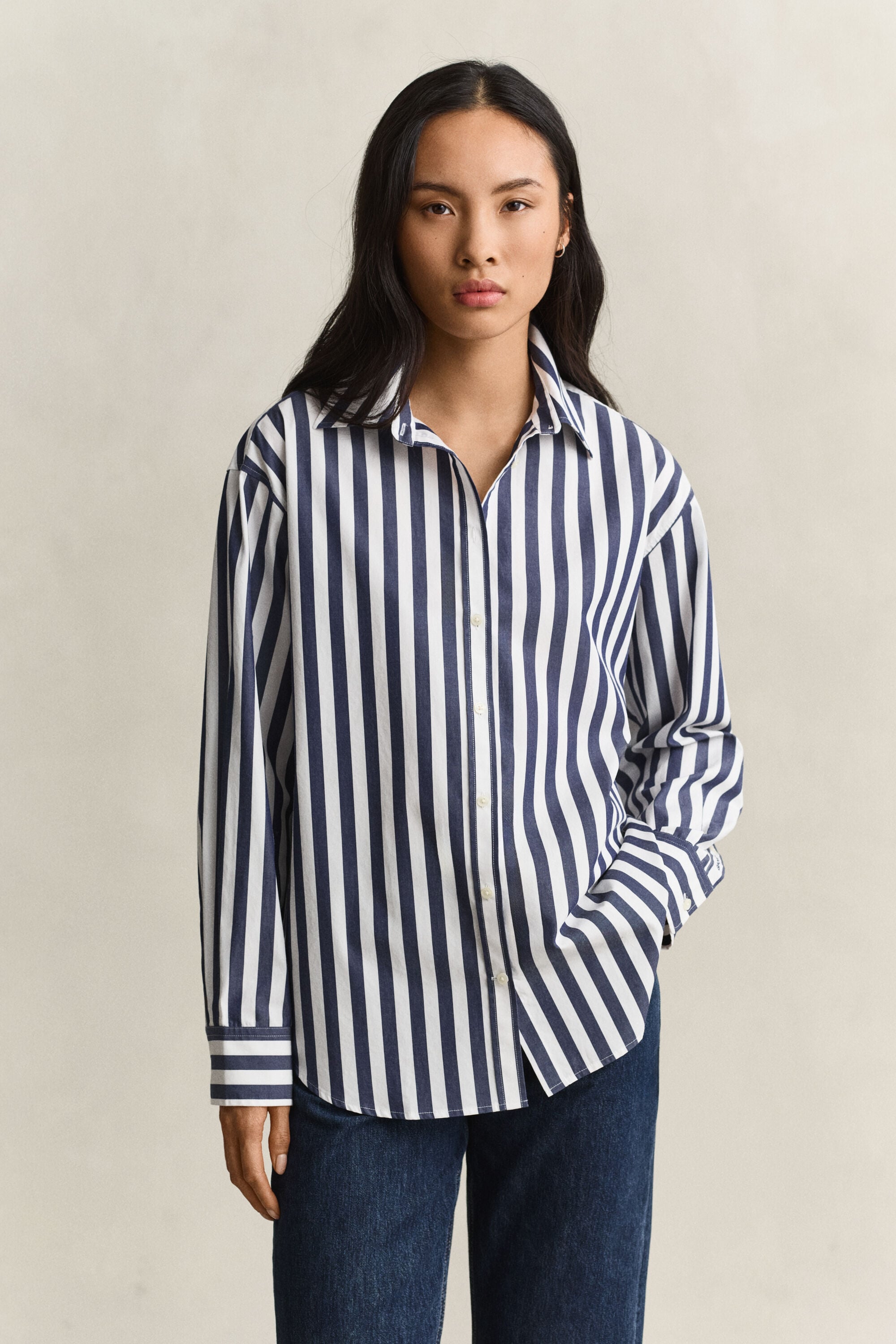 Camisa de popelina Relaxed Fit a rayas