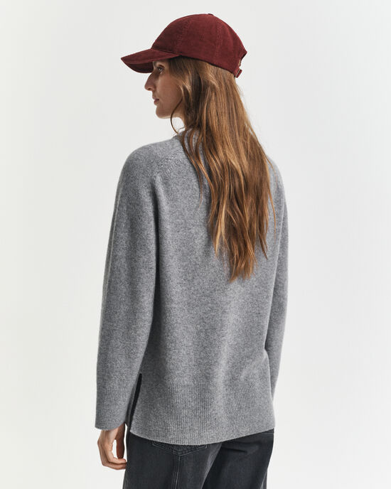 Jersey de cuello redondo en una suave mezcla de lana y cachemir