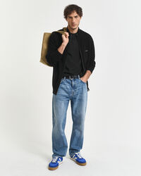 Cárdigan en piqué de algodón con cremallera