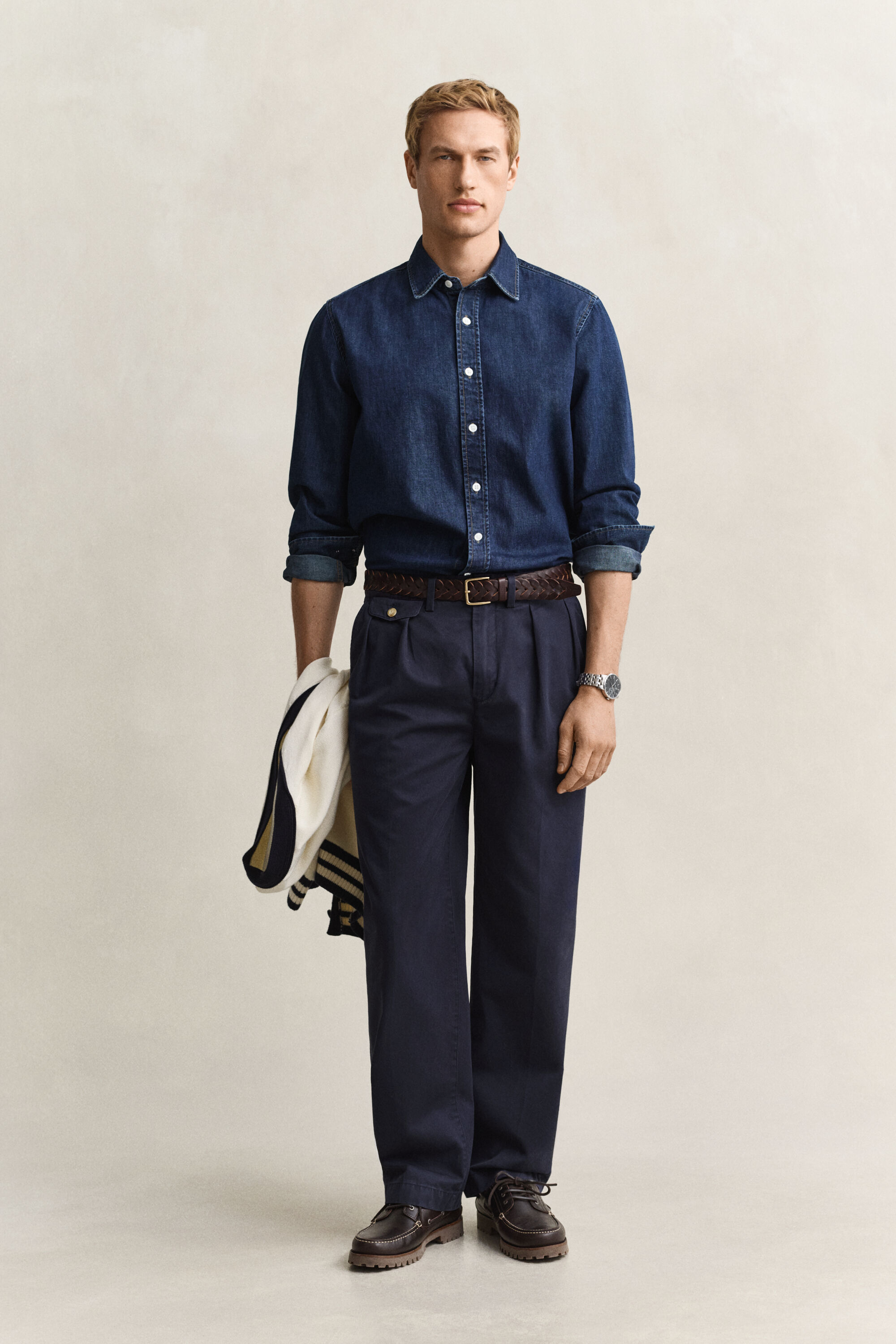 Pantalones chinos de sarga de algodón