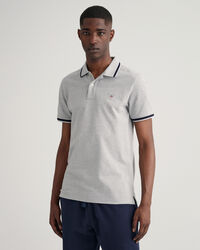 Polo de piqu&eacute; con ribetes con dise&ntilde;o de espiga