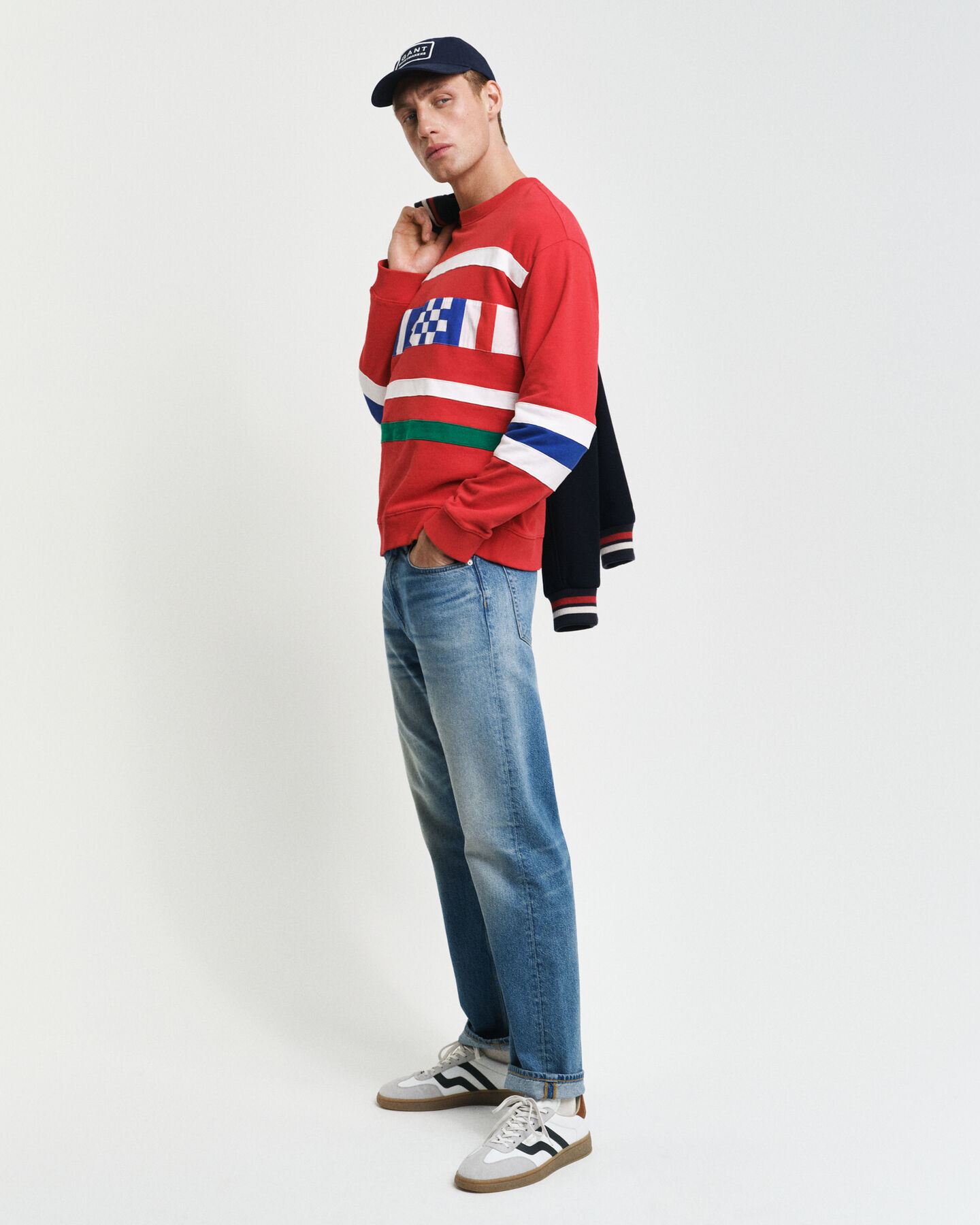 Sudadera de cuello redondo con panel