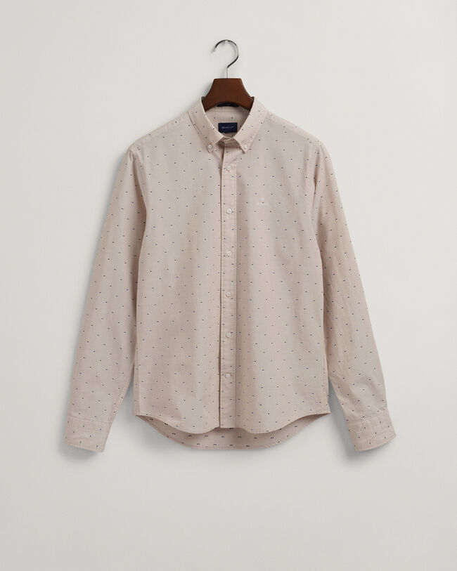 Camisa Slim Fit Dobby de lunares