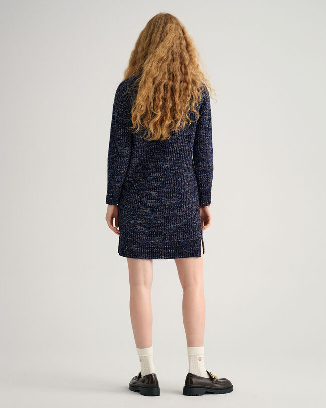 Vestido multicolor con cuello vuelto