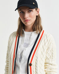 C&aacute;rdigan de punto de ochos en contraste