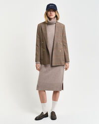 Vestido de cuello de cisne con detalle de espiga