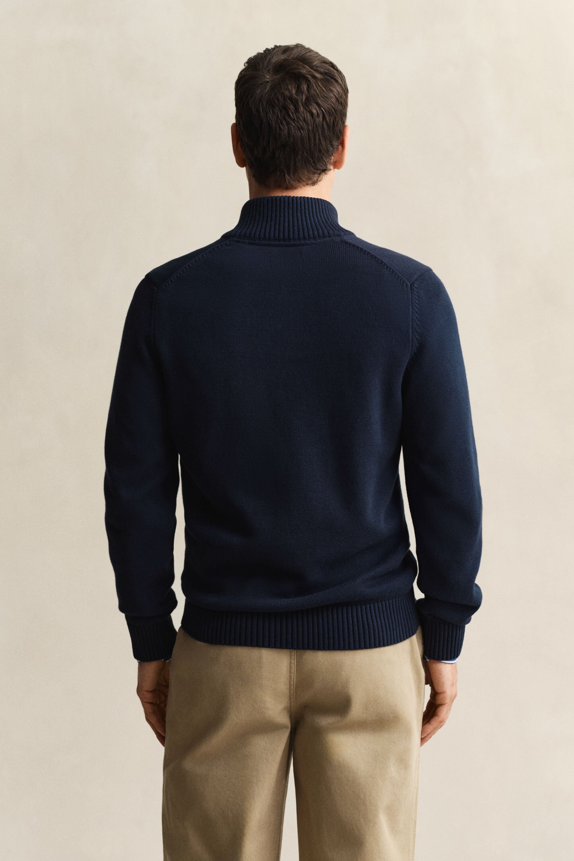 Jersey de algodón con media cremallera Casual