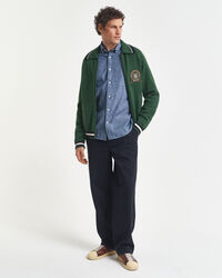 Camisa Regular Fit de cambray añil