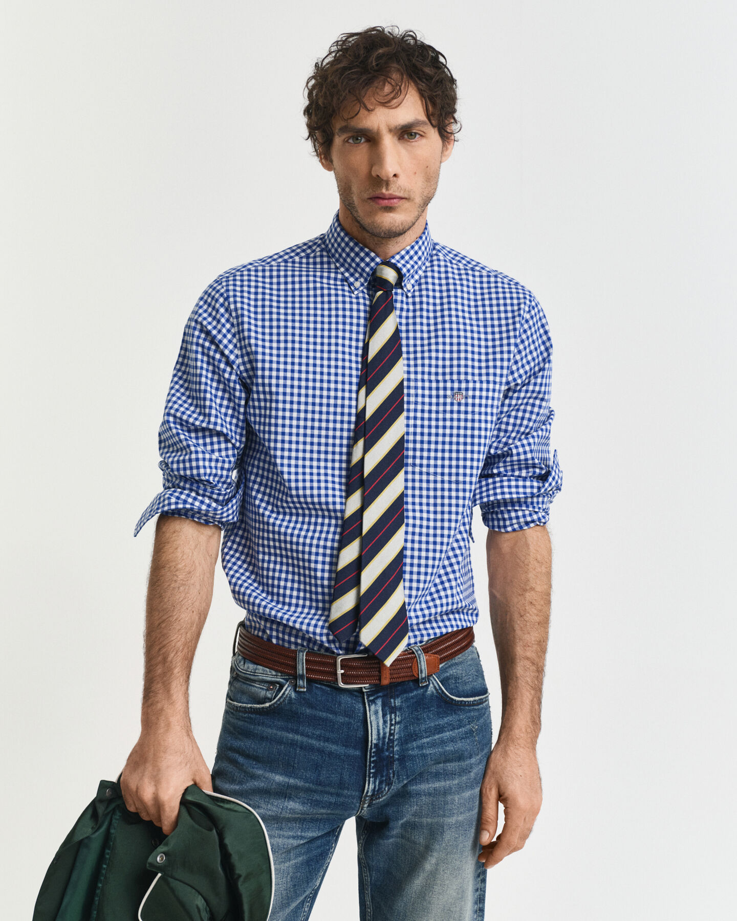 Camisa Regular Fit clásica de popelina a cuadros Vichy