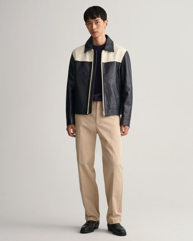 Cazadora corta de piel