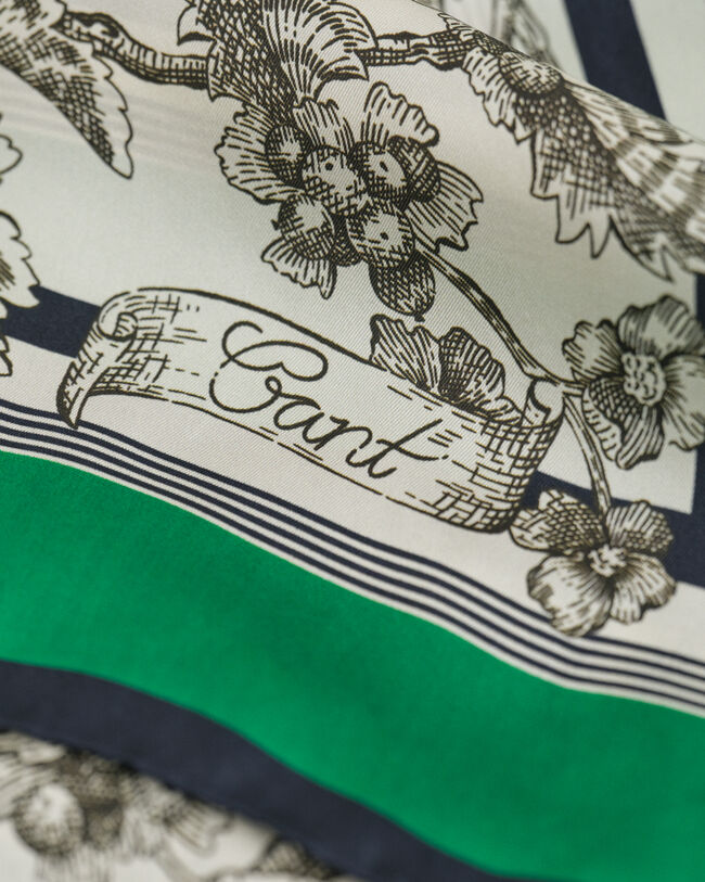 Pañuelo de seda con estampado de árbol