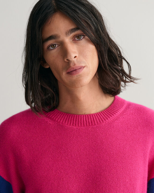 Jersey de cuello redondo y rayas degradadas