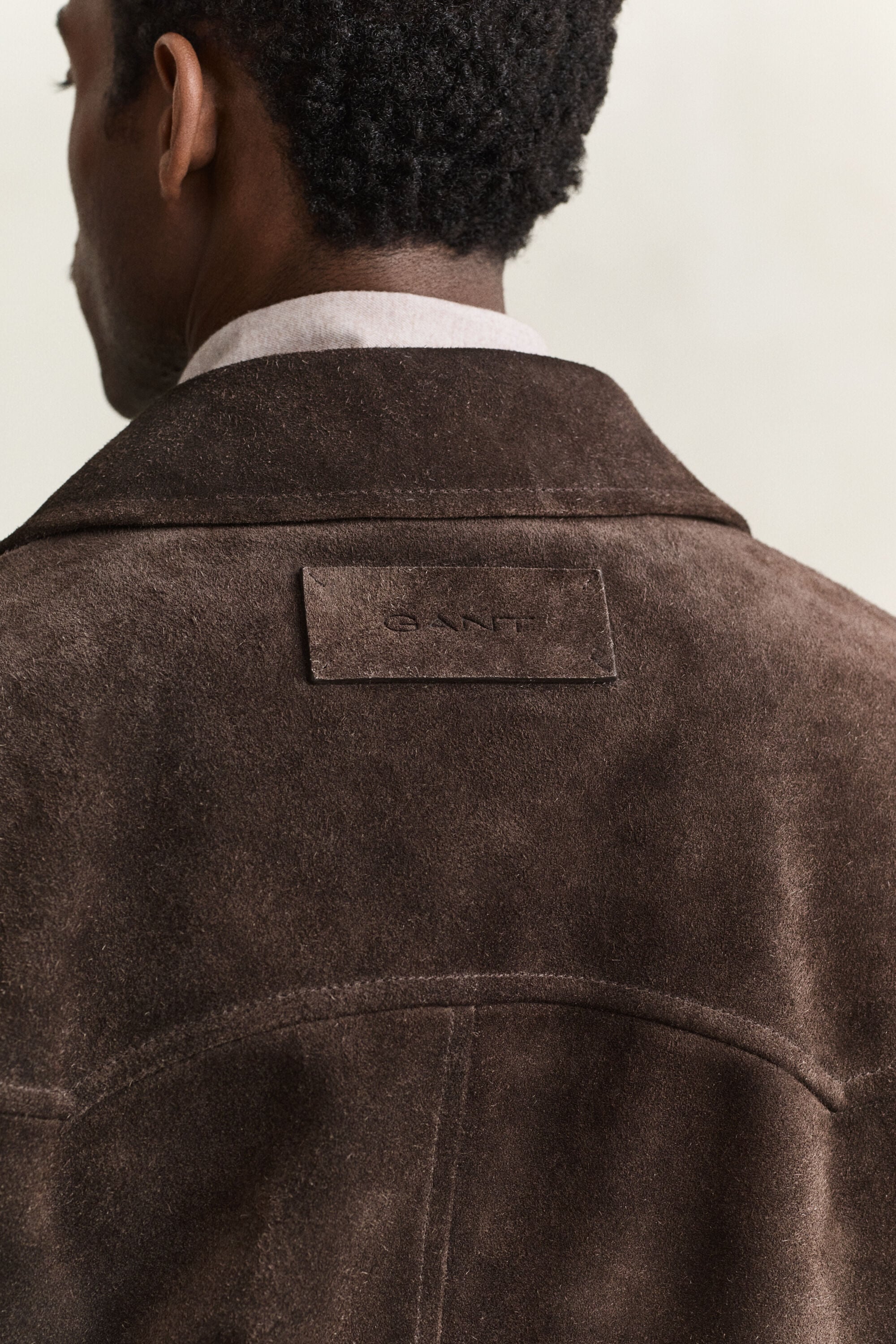 Chaqueta de ante de largo medio