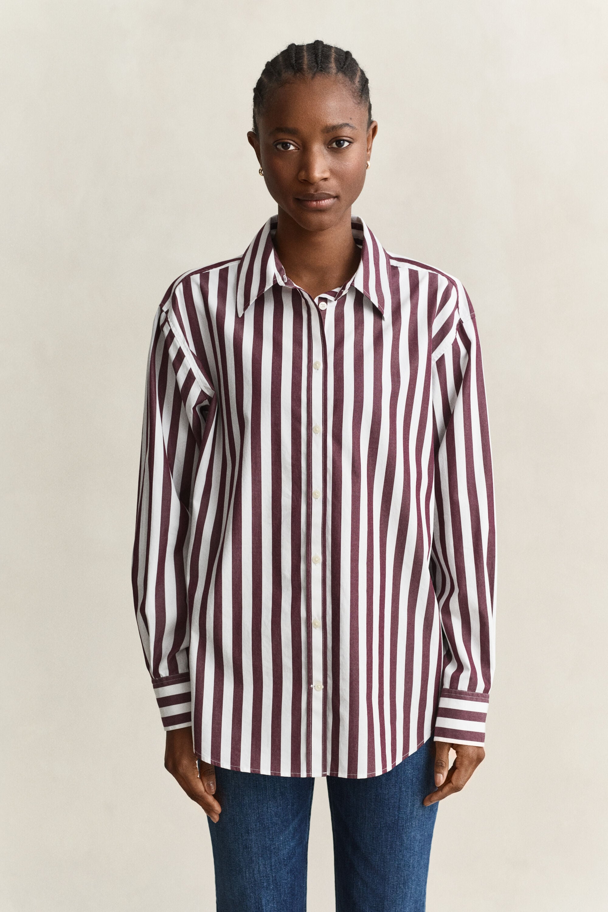 Camisa de popelina Relaxed Fit a rayas