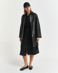 Vestido camisero de manga corta de lino