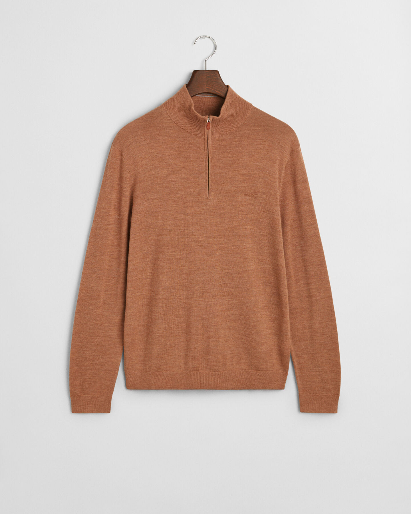 Jersey con media cremallera en lana merino extrafina