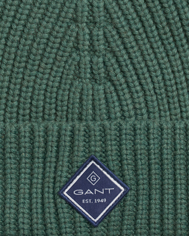 Gorro de punto de algod&oacute;n acanalado