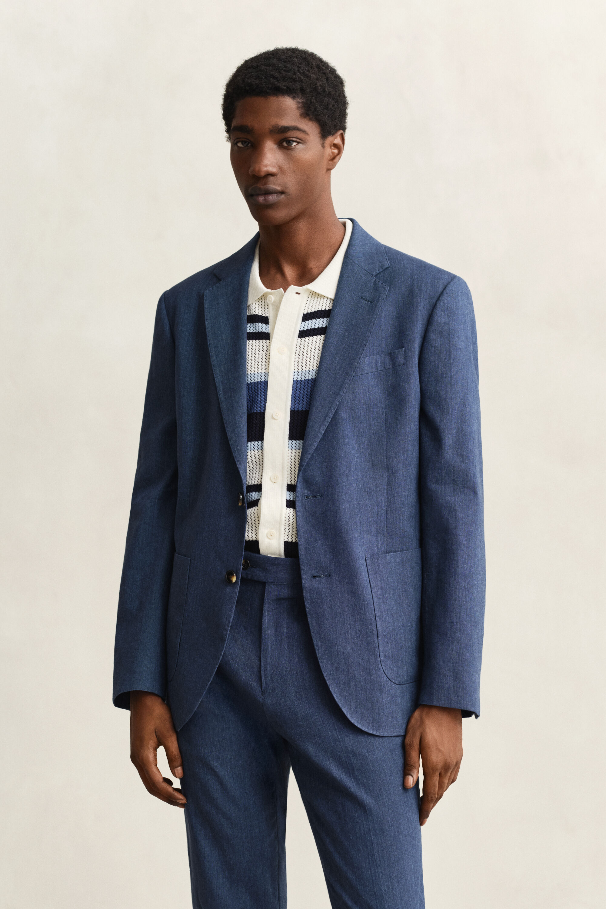 Chaqueta de traje de mezcla de lino