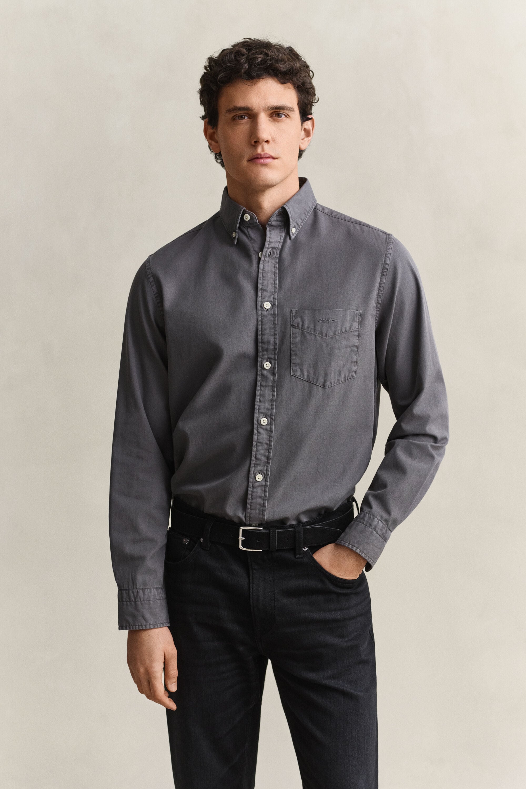 Camisa Regular Fit de sarga