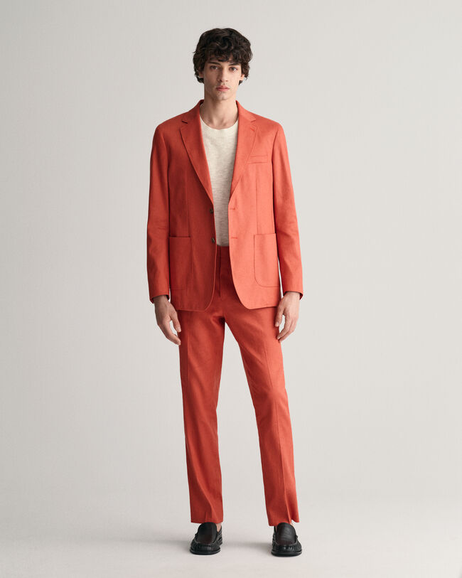 Americana de traje en algod&oacute;n y lino