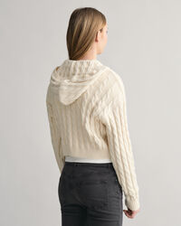 Sudadera corta de punto de ochos con capucha y cremallera Shield Teen Girls