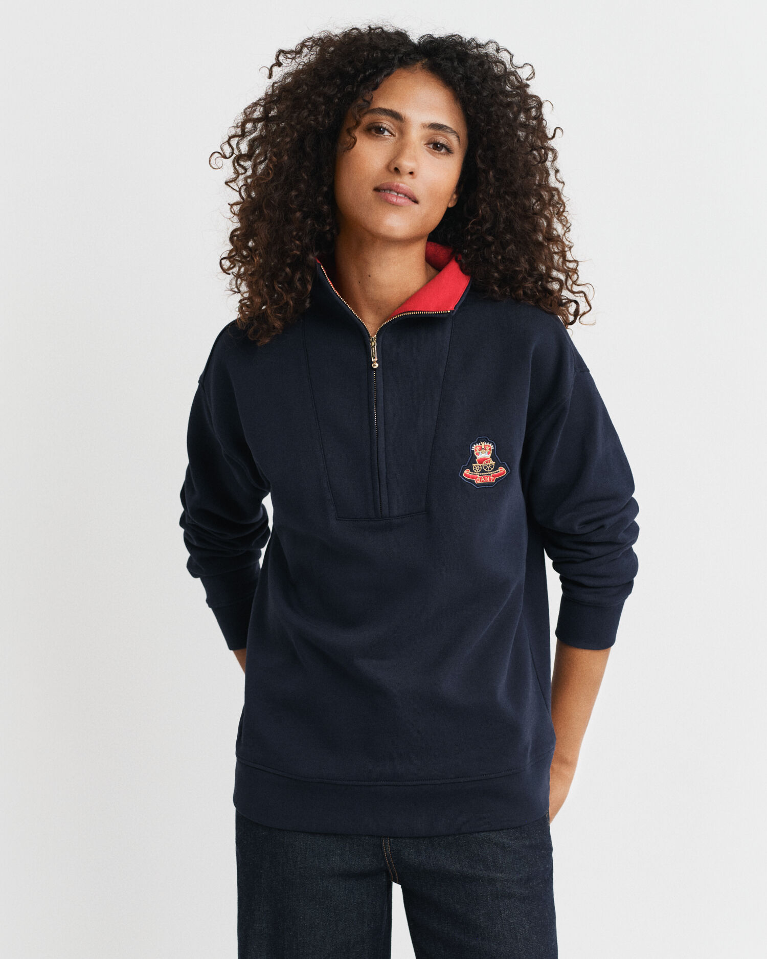 Sudadera Crest Badge con media cremallera