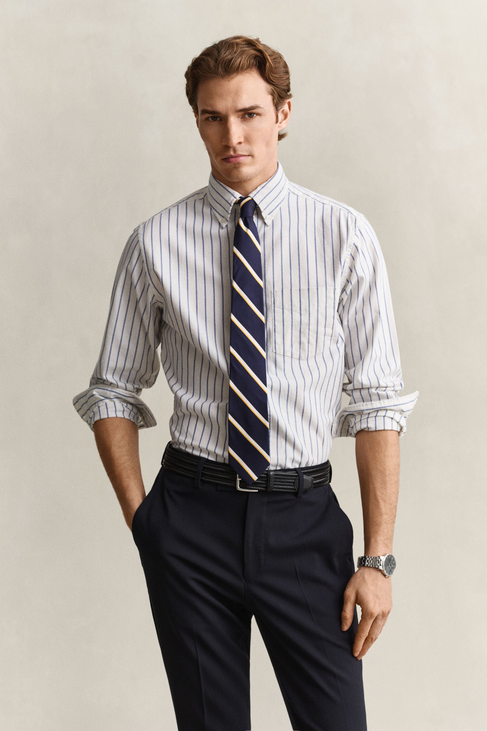 Camisa Oxford clásica a rayas