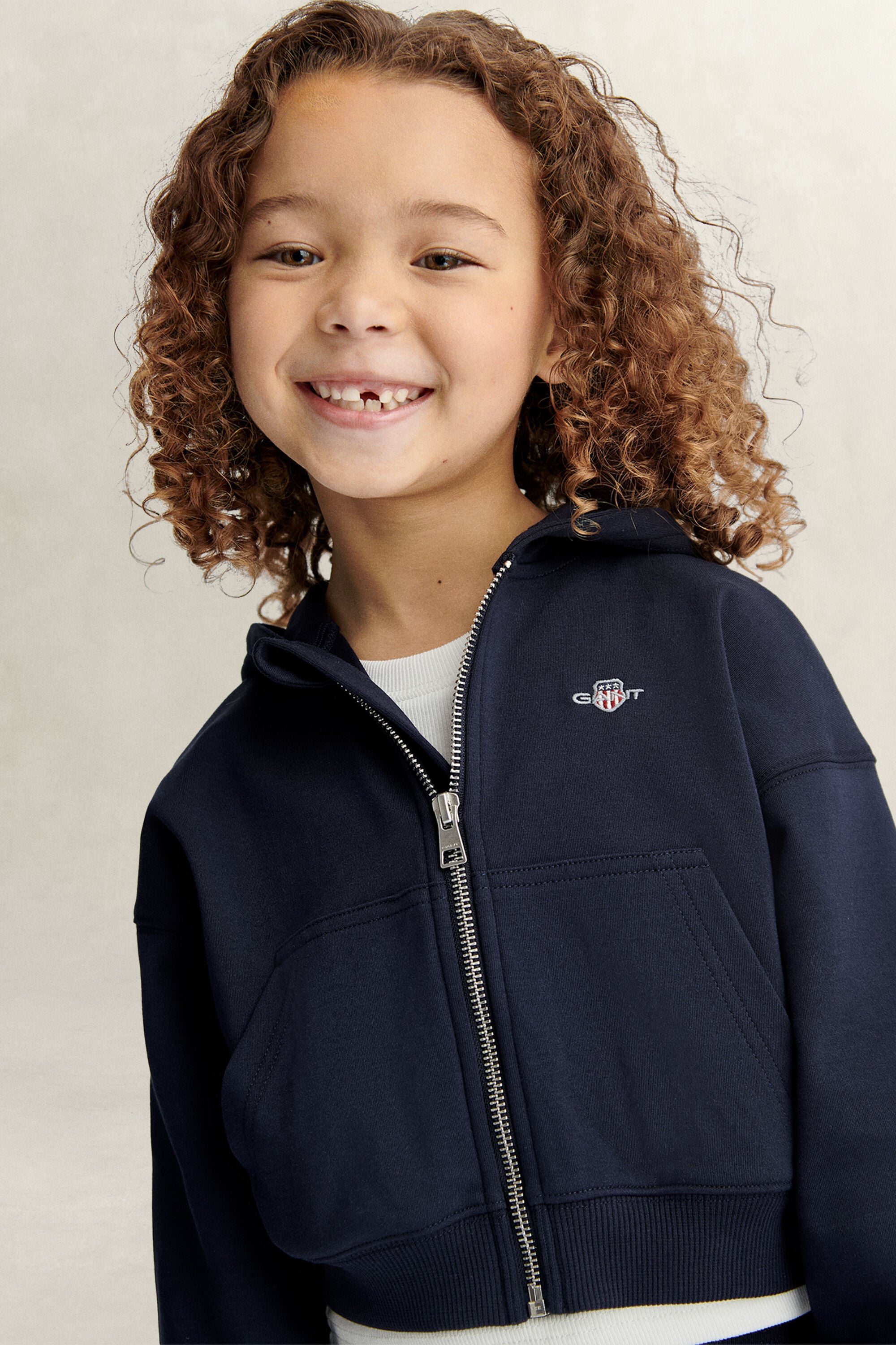 Sudadera corta con capucha y cremallera Shield Girls