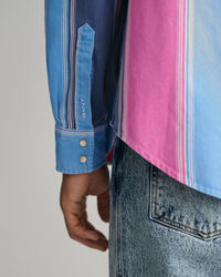 Camisa Relaxed Fit de sarga Heavy a rayas