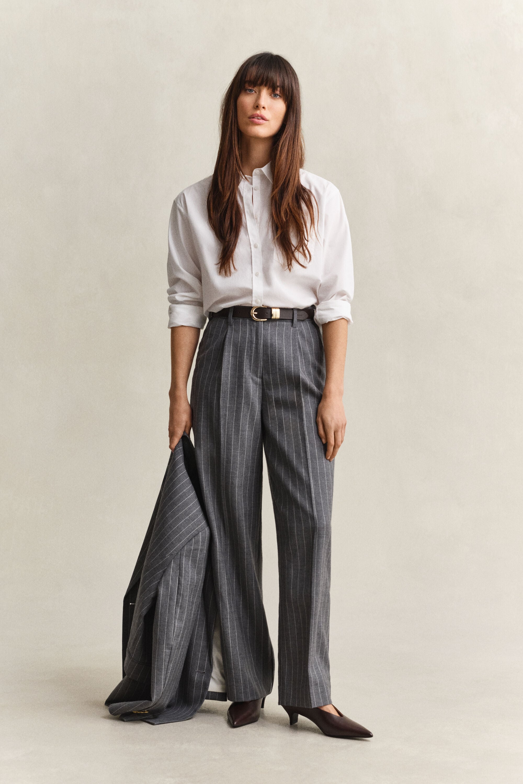 Pantalones de lana con raya diplomática