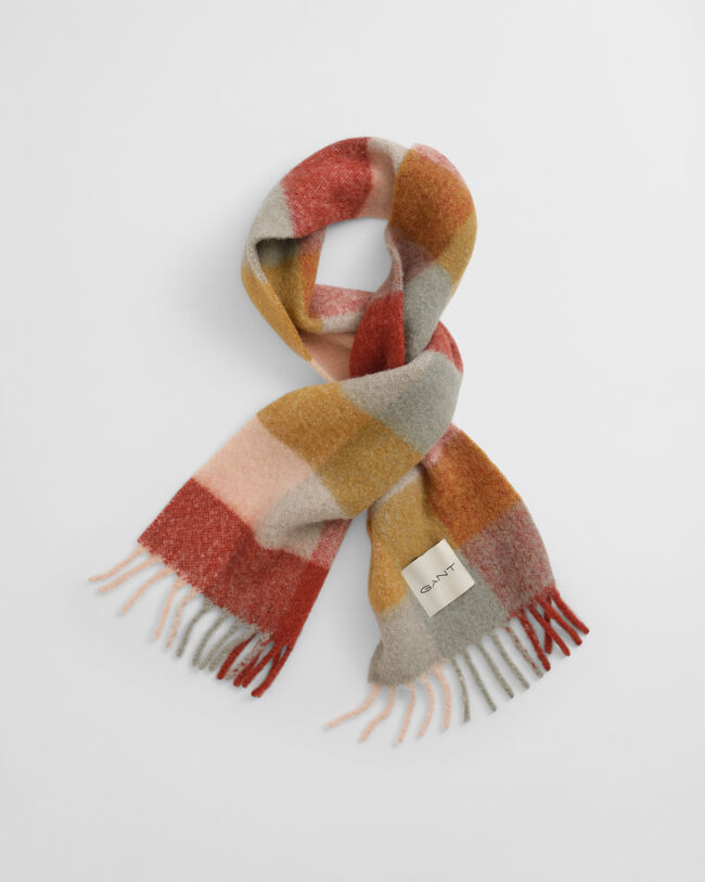Bufanda de mezcla de lana de alpaca con diseño de cuadros