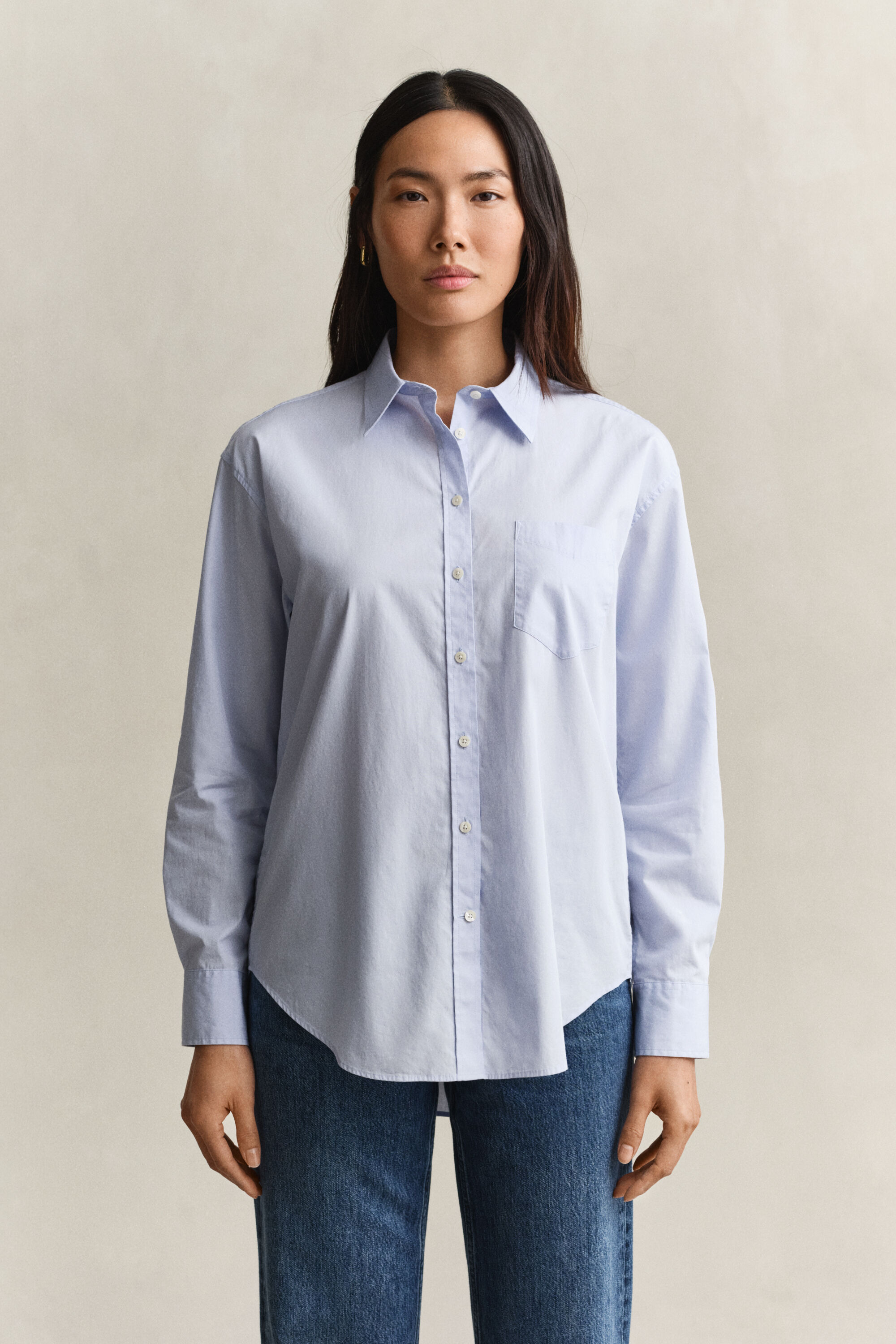 Camisa Relaxed Fit clásica de popelina