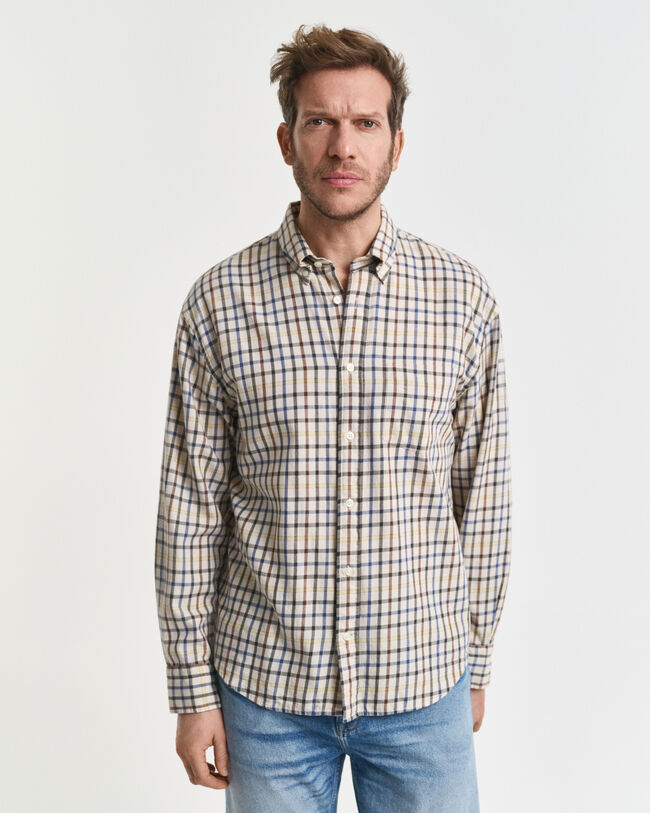 Camisa Relaxed Fit de sarga a cuadros