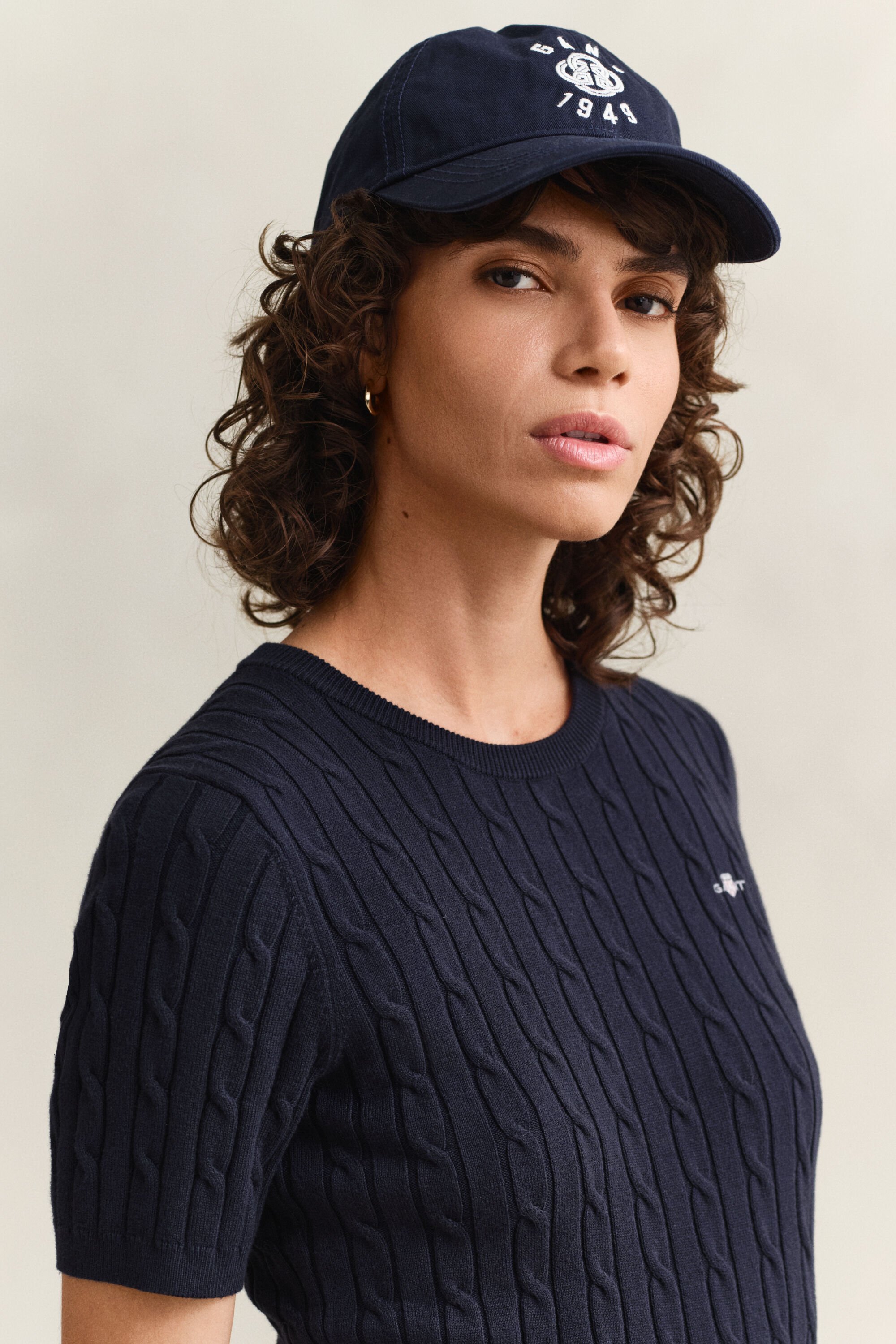 Jersey de punto de ochos y manga corta