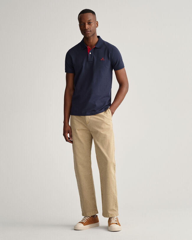 Rugger de piqu&eacute; con cuello en contraste