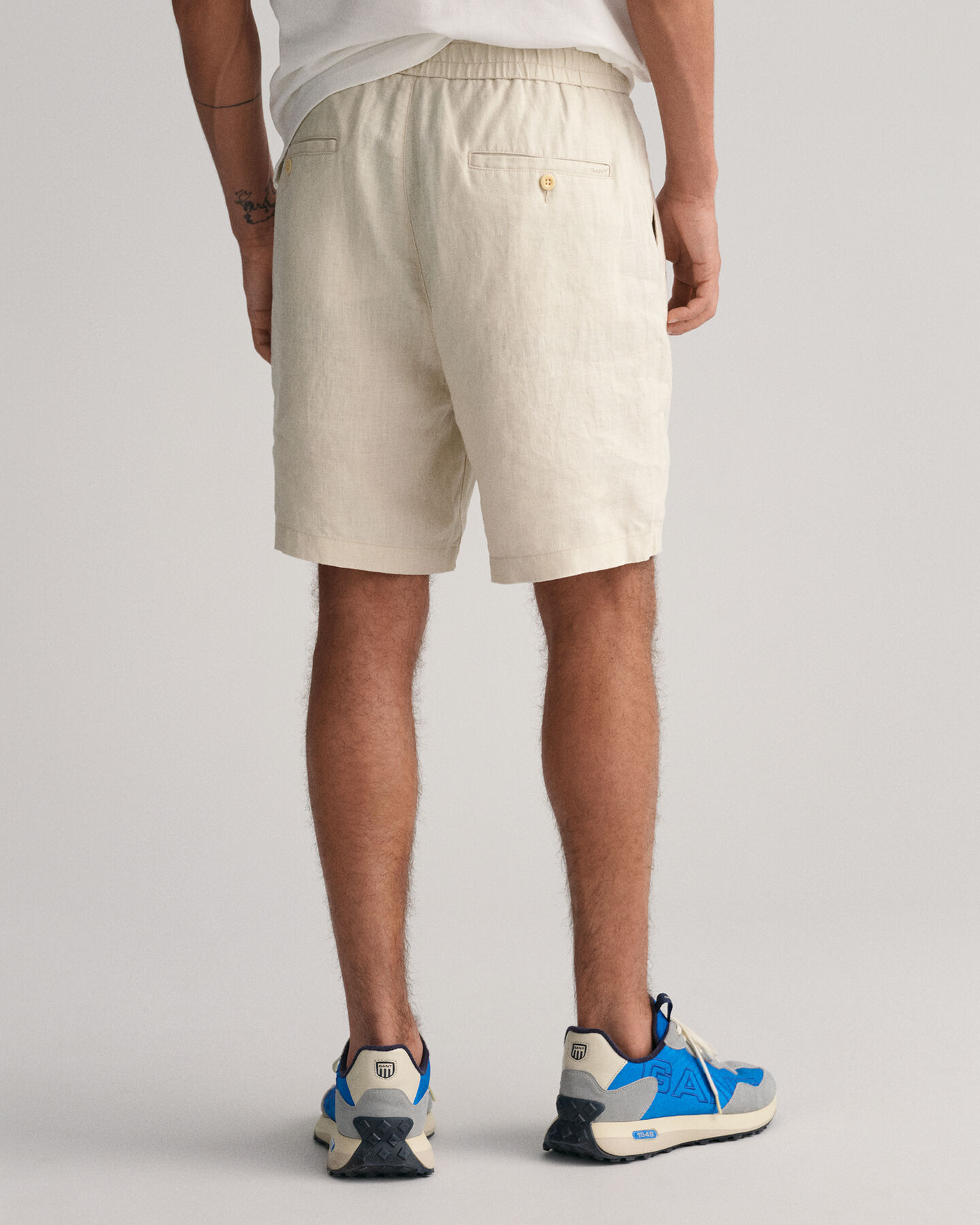 Pantalones cortos de lino con cordón ajustable