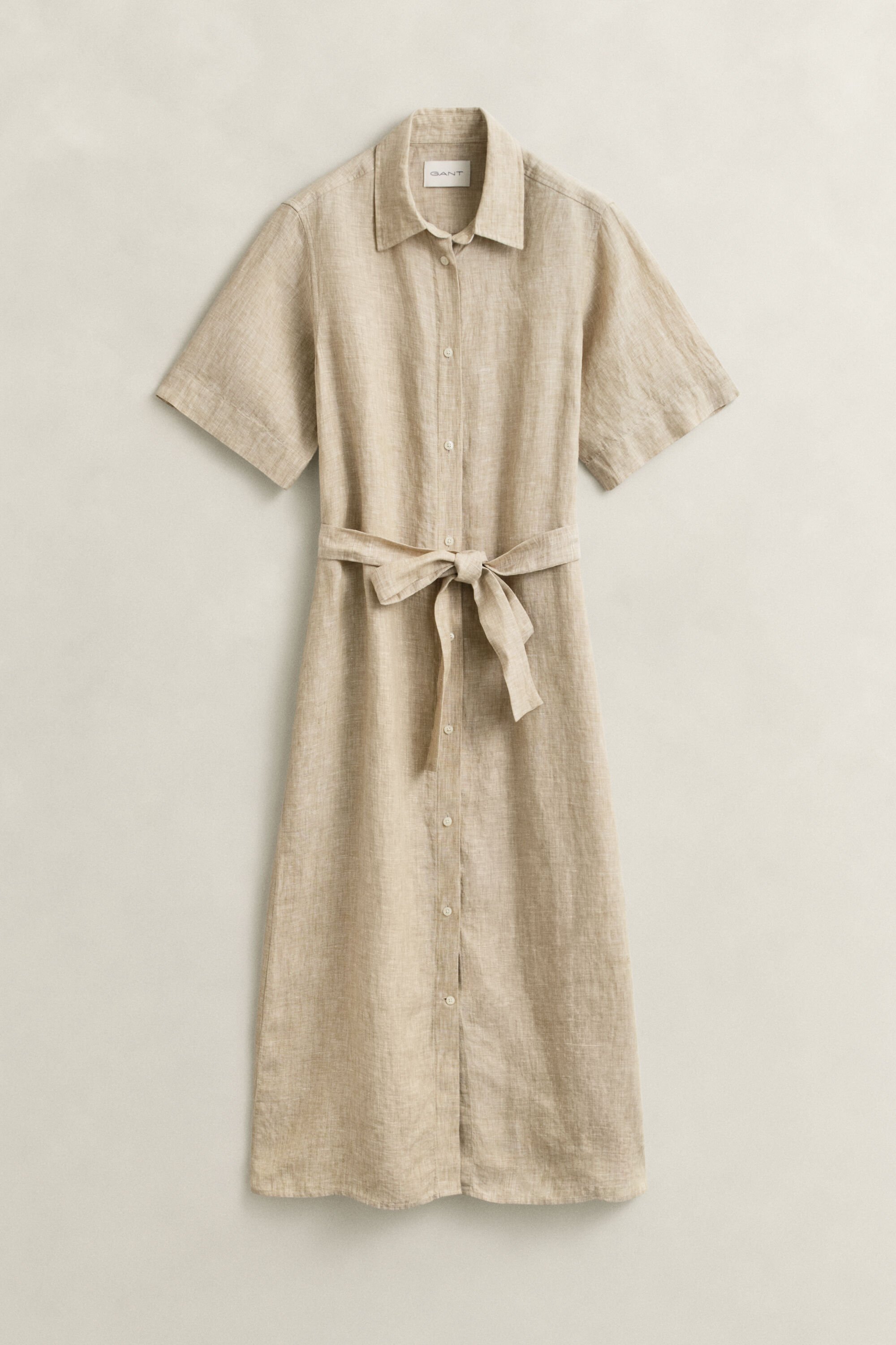 Vestido camisero de lino