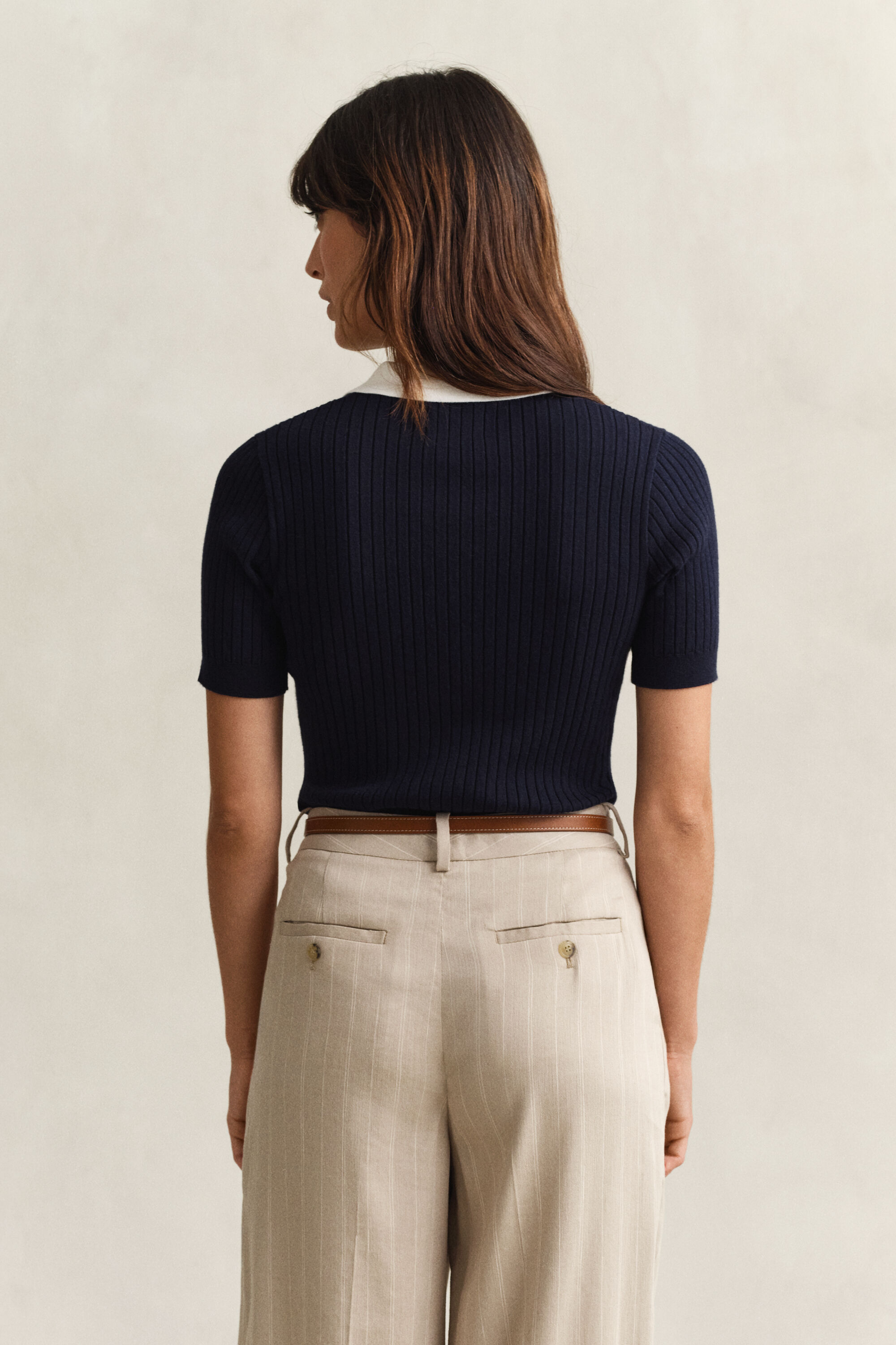 Rugger de manga corta acanalado