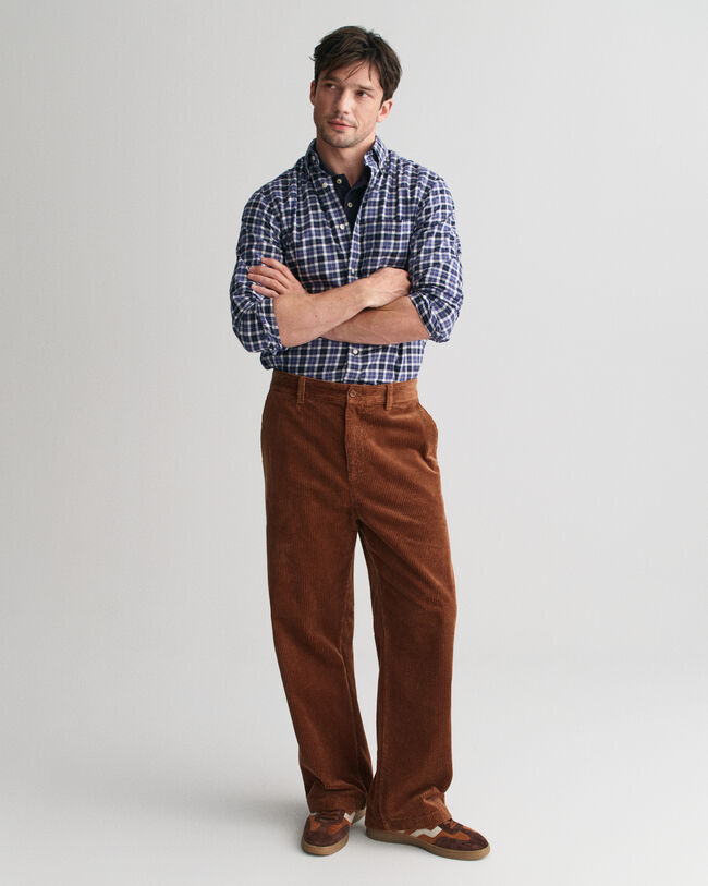 Camisa Regular Fit de sarga ligera a cuadros