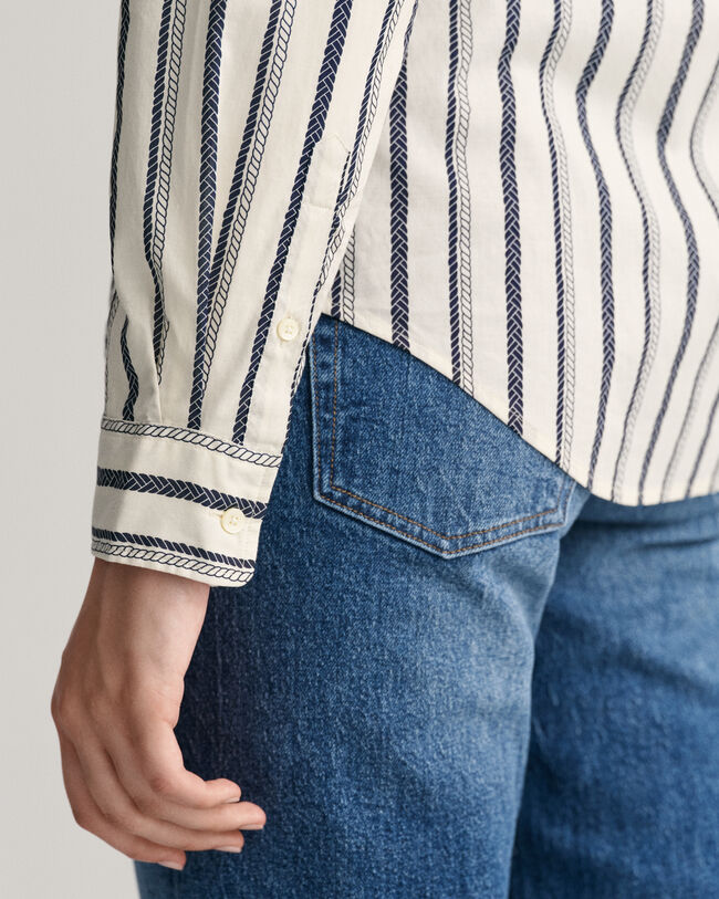 Camisa Regular Fit de gasa de algodón Rope