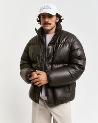 Chaqueta acolchada de piel y plumón de oca