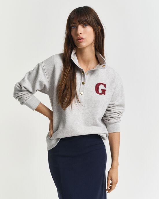 Sudadera G-Badge con media botonadura